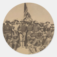 Colonel Roosevelt and his Rough Riders Round Sticker