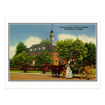 Colonial coach in front of capitol Williamsburg VA Post Cards