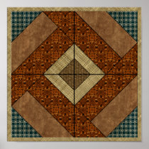 Colonial Pavement in Dark Green & Rust