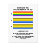 Color Blind Test (Colors Of Rainbow Vision Test) Postcards