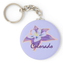 Colorado Columbine flower keychain