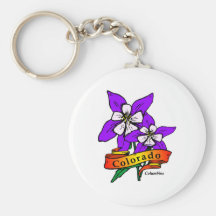 Colorado Columbine Keychain