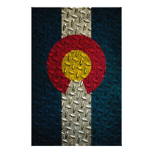 Colorado Flag Diamond Plate Personalized Stationery