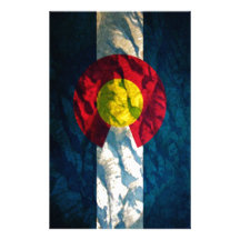 Colorado flag Rock Mountains Stationery Design