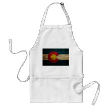 Colorado Flag Rustic Old Wood Apron