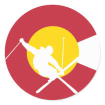 Colorado Flag Sticker - Skier - Iron Cross
