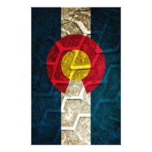 Colorado Flag Tire Tread Custom Stationery