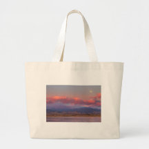Colorado Front Range Longs Peak Full Moon Sunrise Canvas Bags