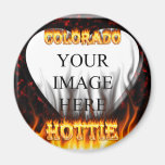 Colorado Hottie Fire and flames Magnet