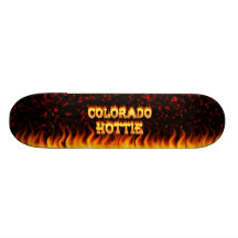Colorado Hottie Fire and flames Skate Decks