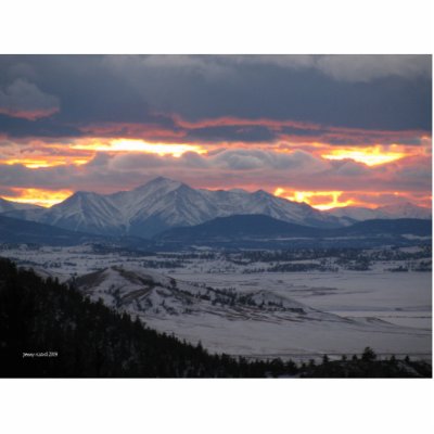 Colorado Mountain Sunset Photo Sculpture by pennysart
