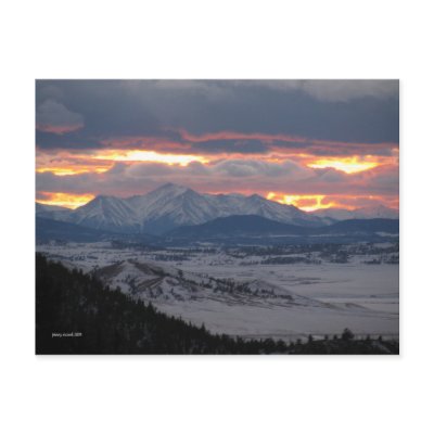 Colorado Mountain Sunset Postcard by pennysart