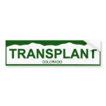 colorado plate new - TRANSPLANT Bumper Stickers