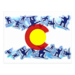 Colorado proud snowboarder flag postcard