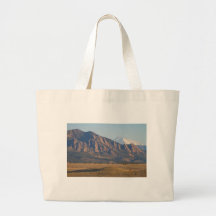 Colorado Rocky Mountains Flatirons With Snow Cove Tote Bags