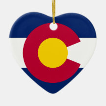 COLORADO STATE FLAG HEART ORNAMENT