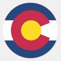 Colorado State Flag Round Sticker