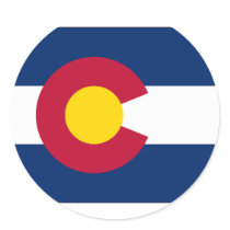 Colorado State Flag Round Sticker