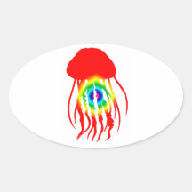 COLORANT DE CRAVATE DE MÉDUSES STICKERS OVALES