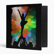 Colorburst Background with Cheerleraders Vinyl Binders