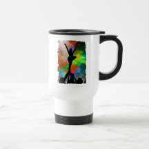 Colorburst Background with Cheerleraders Coffee Mug