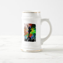 Colorburst Background with Cheerleraders Mug