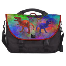 Colored Dinosaurs on Pastel Background Bag For Laptop