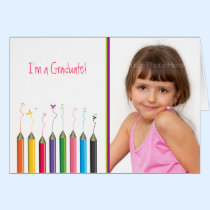 Colored Pencils Youth Grad Text Photo cards