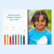 Colored Pencils Youth Grad Text Photo invitations