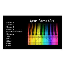 Colorf Piano Keyboard & Music Notes Business Card