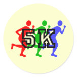 Colorful 5K runners Round Sticker