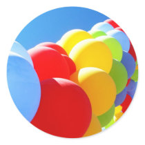 Colorful Balloon World Round Sticker