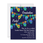 Colorful Blue Lanterns Graduation Party Invitation