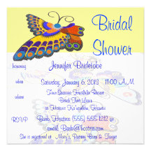 Colorful Butterfly Bridal Shower Personalized Invitations