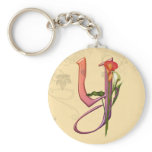 Colorful Calla Initial Y Keychain