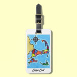 Colorful Cape Cod Map luggage tags