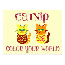 Colorful Catnip Postcard