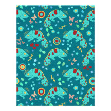 Colorful Chameleon Pattern Custom Invites