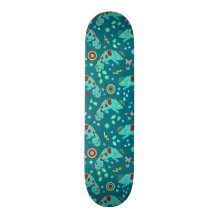 Colorful Chameleon Pattern Custom Skate Board
