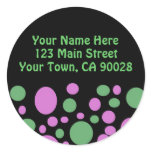 Colorful Circles Address Label Round Sticker