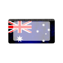 Colorful Contrast Australian Flag Address Label