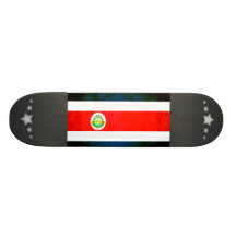 Colorful Contrast Costa Rican Flag Custom Skate Board