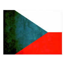 Colorful Contrast Czech Flag Post Card