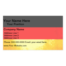 Colorful Contrast German Flag Business Card Template