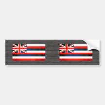 Colorful Contrast Hawaiian Flag Bumper Stickers