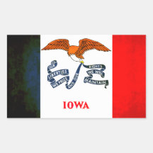 Colorful Contrast Iowan Flag Rectangular Stickers