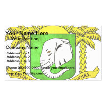 Colorful Contrast Ivorian Flag Business Card Templates