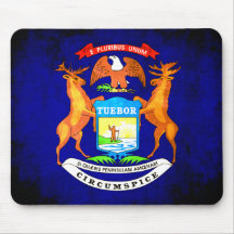 Colorful Contrast Michigan Flag Mousepads
