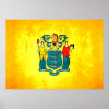 Colorful Contrast New Jerseyan Flag Poster
