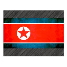 Colorful Contrast North KoreanFlag Postcard